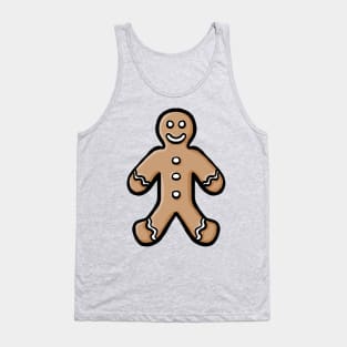 Simple cute cartoon gingerbread man autumn winter digital design illustration Tank Top